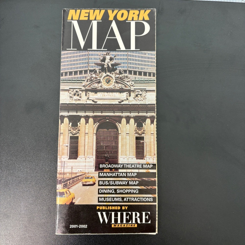 Where Magazine Vintage 2001-2002 New York City Map‎ Manhattan Subway Bus Guide